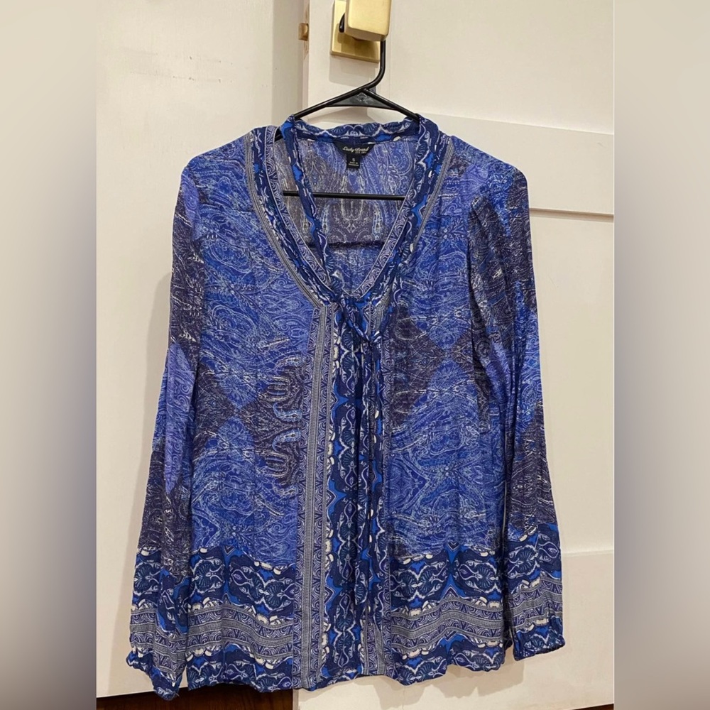 Lucky Brand Top Cobalt Blue Tones Size Small